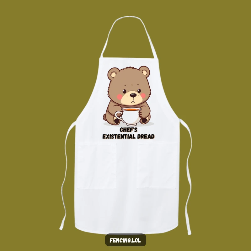 Funny Bear Chef Apron: Introspective Cooking Humor Gift