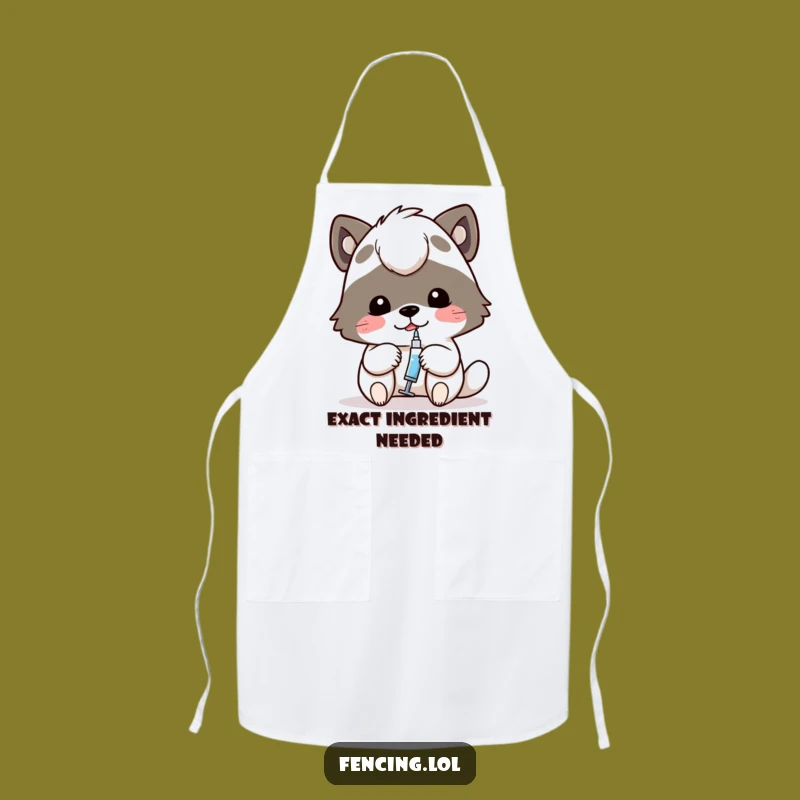Funny Determined Animal Syringe Apron - Precision Cooking with a Smile