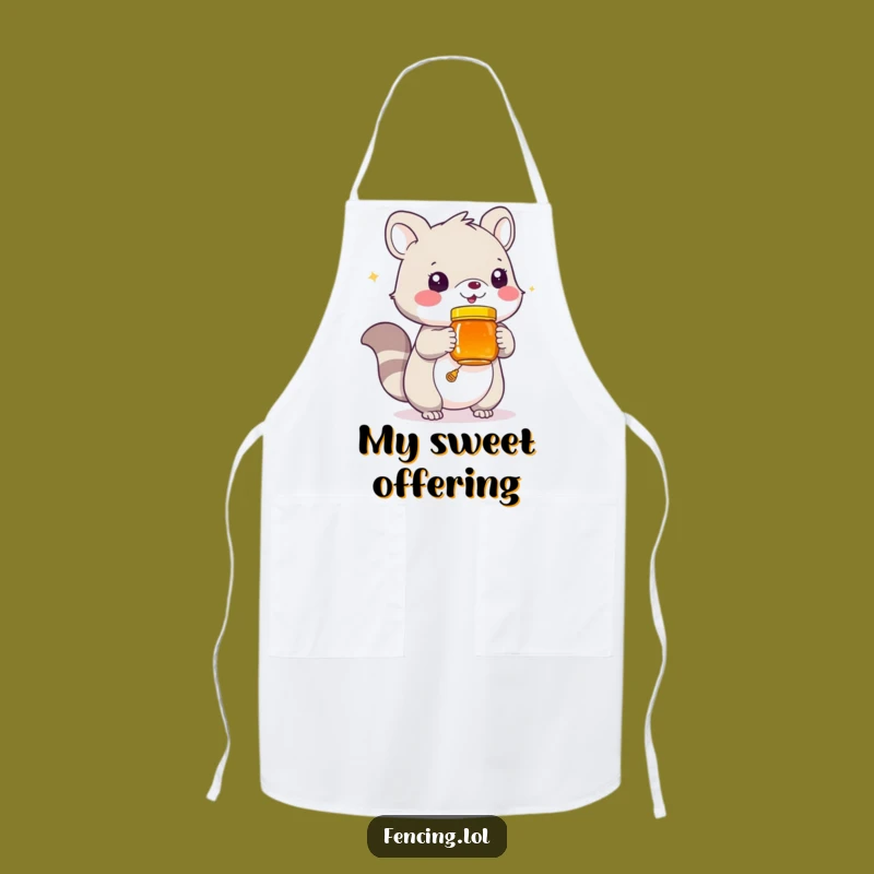 Funny Honey Jar Animal Apron: Playful Creature Offering Sweetness, Kitchen Funny Gift