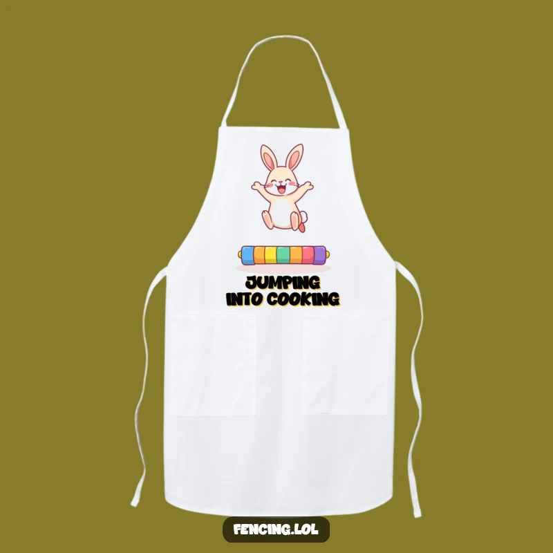 Funny Rabbit Apron: Cook with Joy and This High Jumping Chef