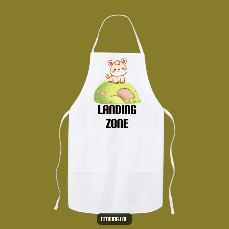 Funny Cheerful Animal Apron: Cook with Joyful Landing Flair