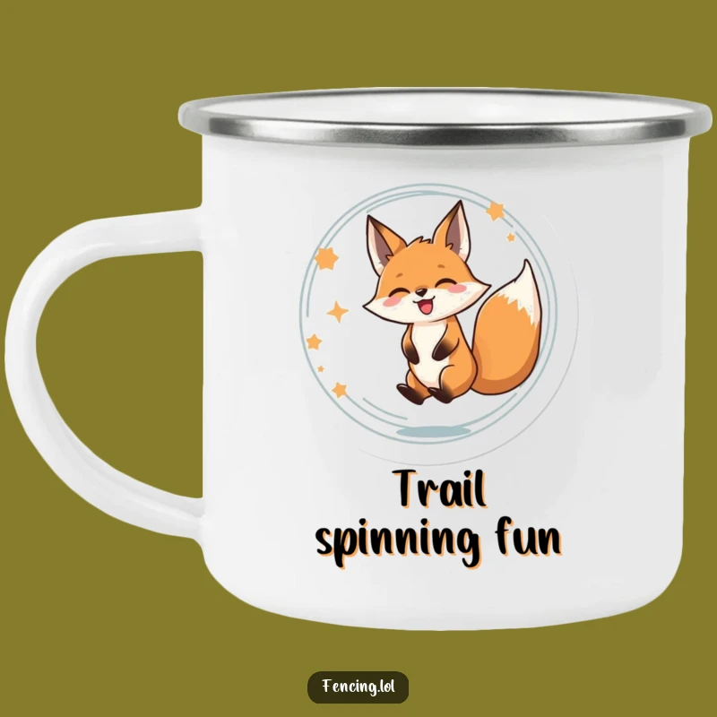 Funny Fox Spinning Camping Mug: Enjoy Your Adventures with Delight!