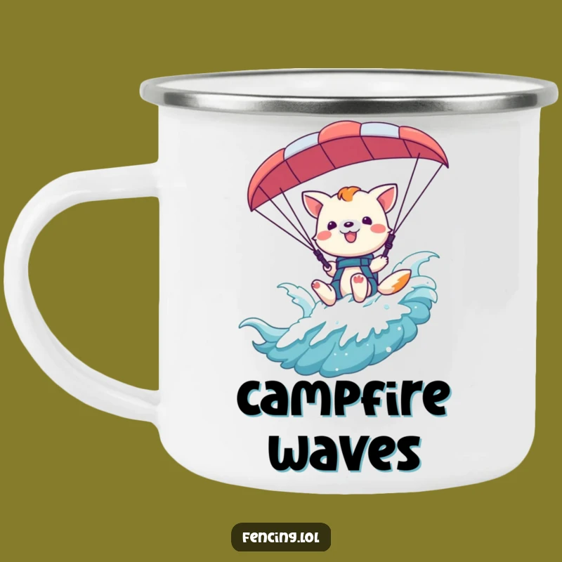 Funny Playful Animal Waving Camping Mug: Hilarious Camp Greeting