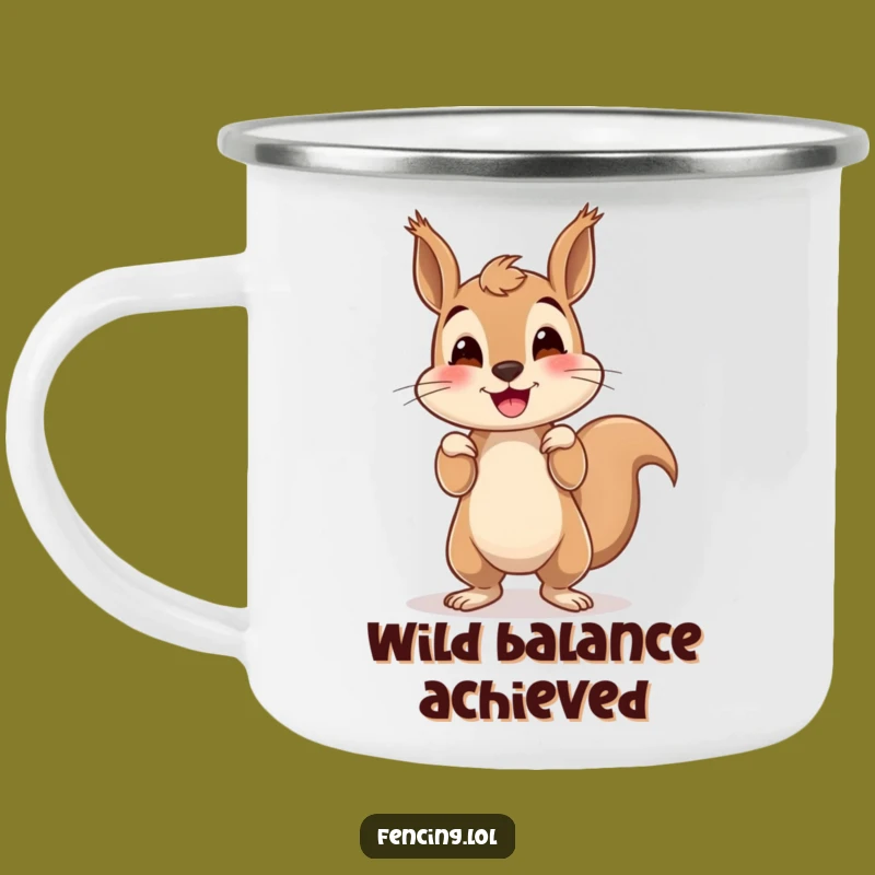 Funny Squirrel Camping Mug: Embrace the Outdoors with a Wobbly Handstand Friend