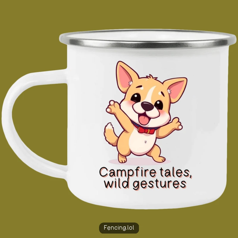 Funny Wobbly Dog Camping Mug: Adventure Gift for Clumsy Explorers!