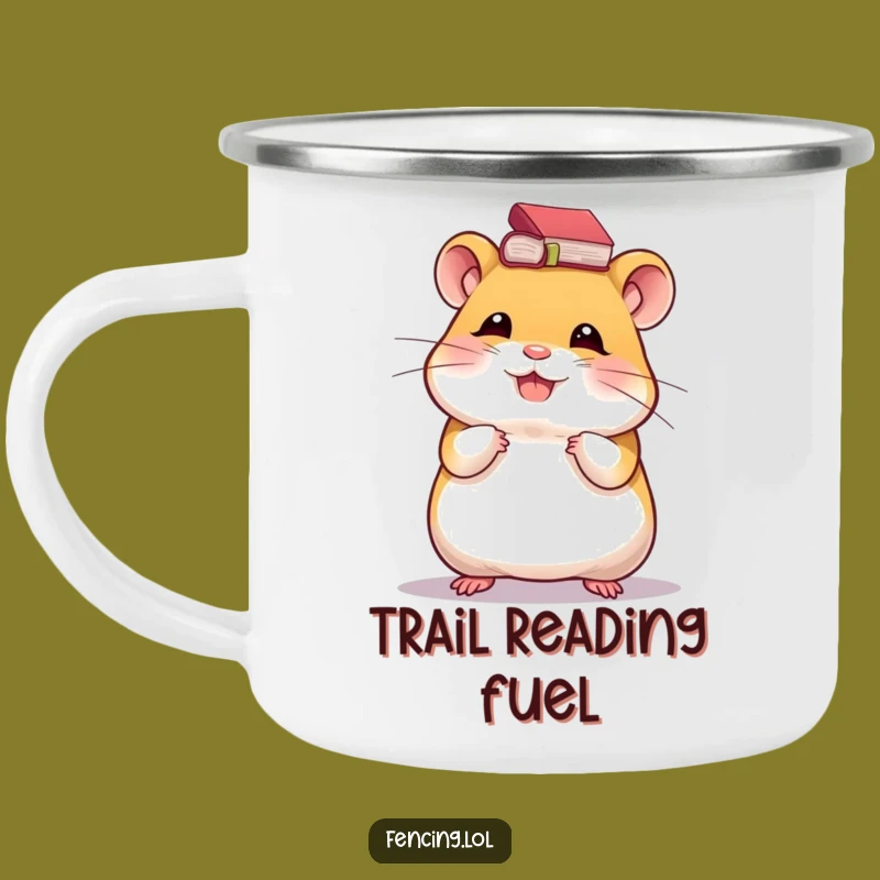 Funny Hamster Camping Mug: Giggling Scholar Outdoor Drinkware Gift