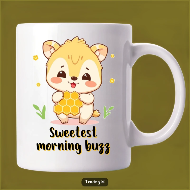 Funny Honey Animal Mug: Joyful Creature with Honeycomb, Perfect Humorous Gift