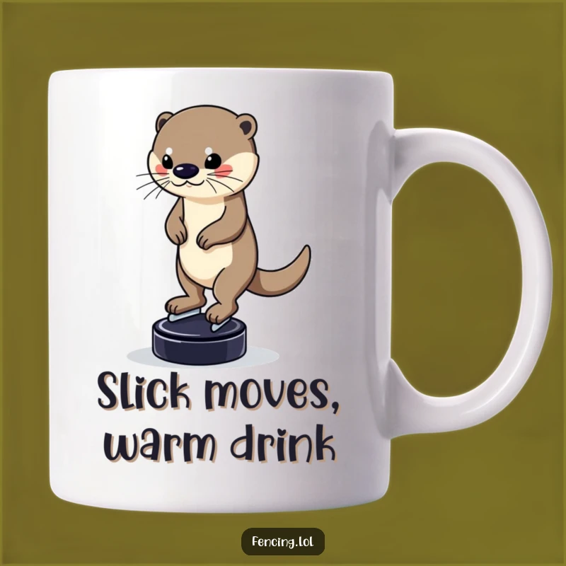 Funny Otter Puck Mug - Skating Skill Humor, Perfect Gift