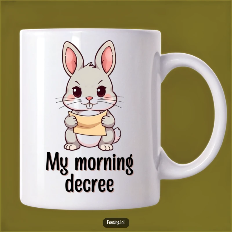Funny Rabbit Mug: Determined Scroll Holder Design, Perfect Funny Gift for Goal Setters