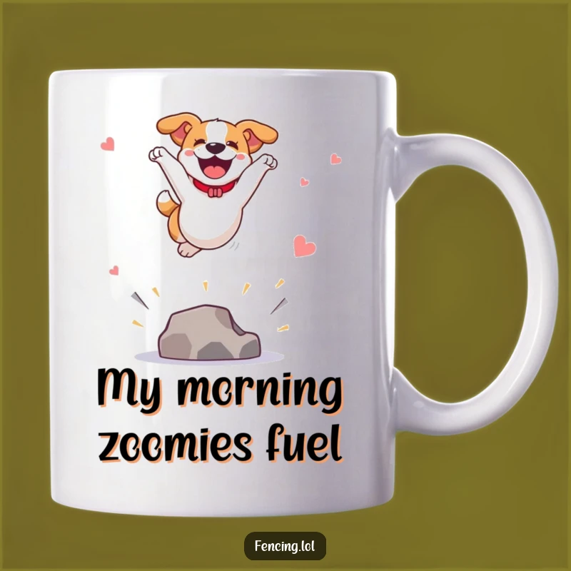 Funny Joyful Dog Vault Mug, Energetic Canine Action Gift, Perfect Mug