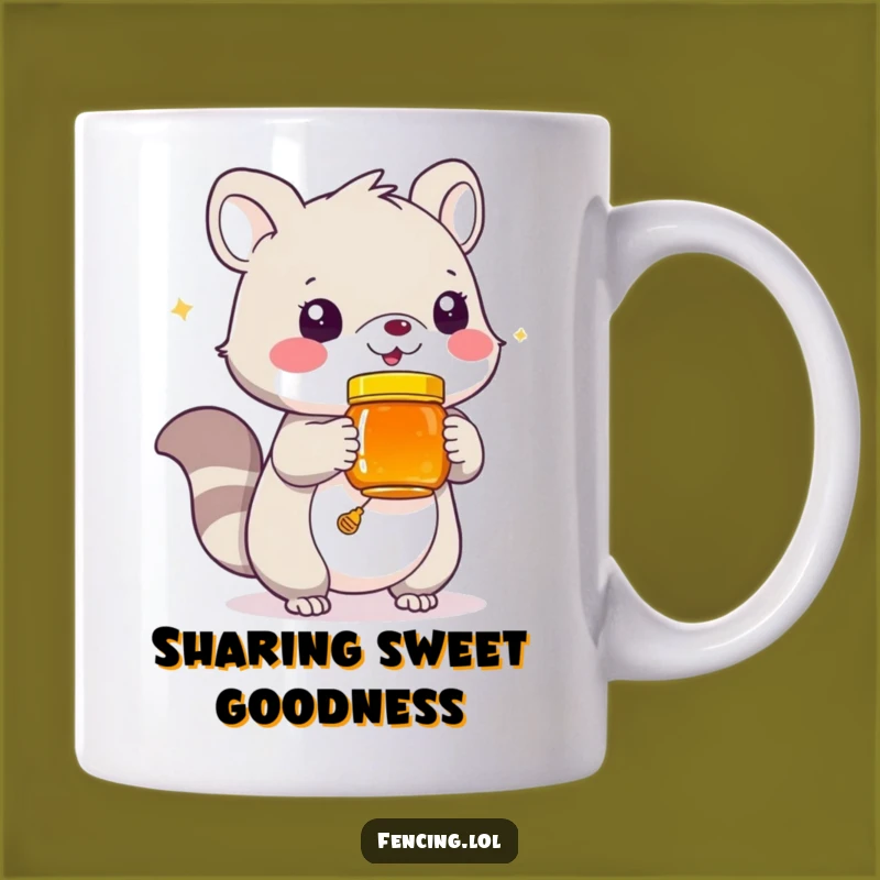 Funny Honey Jar Animal Mug: Playful Creature Offering Sweetness, Hilarious Gift