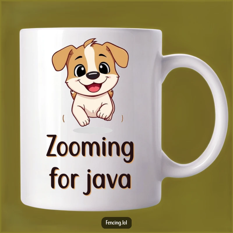 Funny Dog Speed Mug: Hilarious Go-Getter Gift for Energetic Pups.