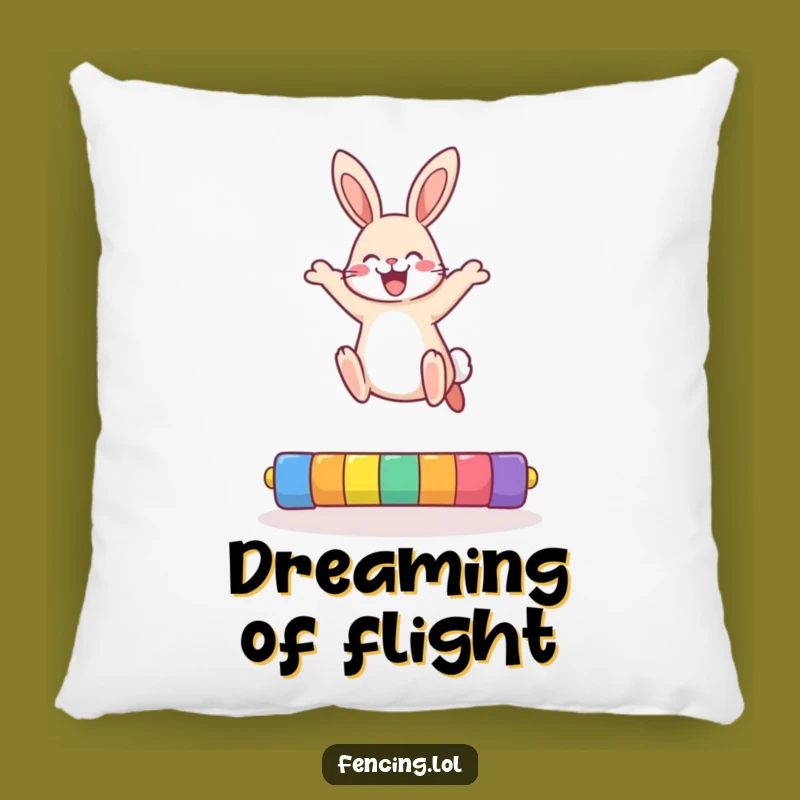 Funny Rabbit Pillow: Snuggle Up with This Cheerful Jumping Friend