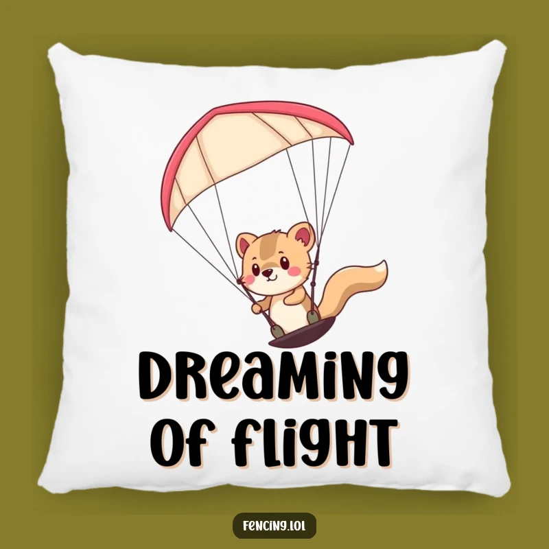 Funny Determined Paraglider Animal Pillow: Cozy Comfort with Hilarious Adventure