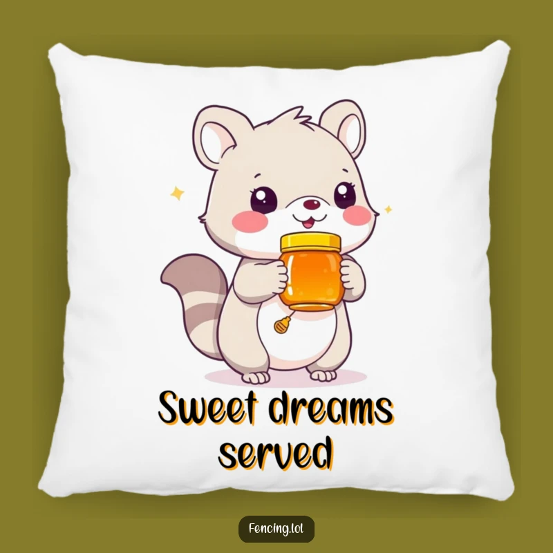 Funny Honey Jar Animal Pillow: Playful Creature Offering Sweetness, Cozy Funny Accent