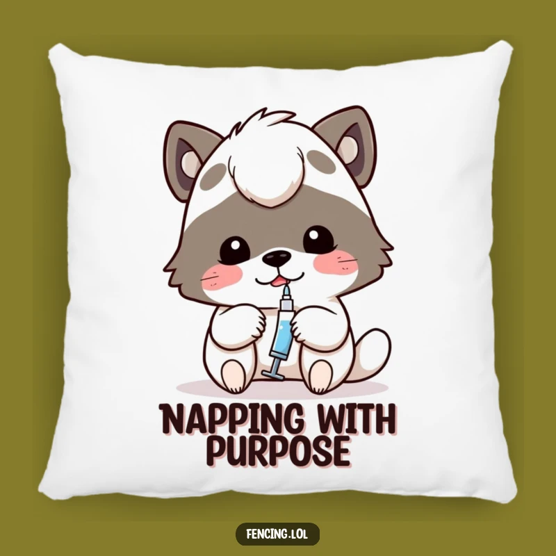 Comfy Funny Determined Animal Syringe Pillow - Cuddle with Your Precision