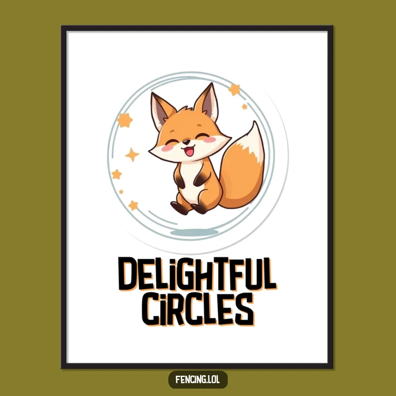 Funny Fox Spinning Digital Print: Instant Joyful Decor!