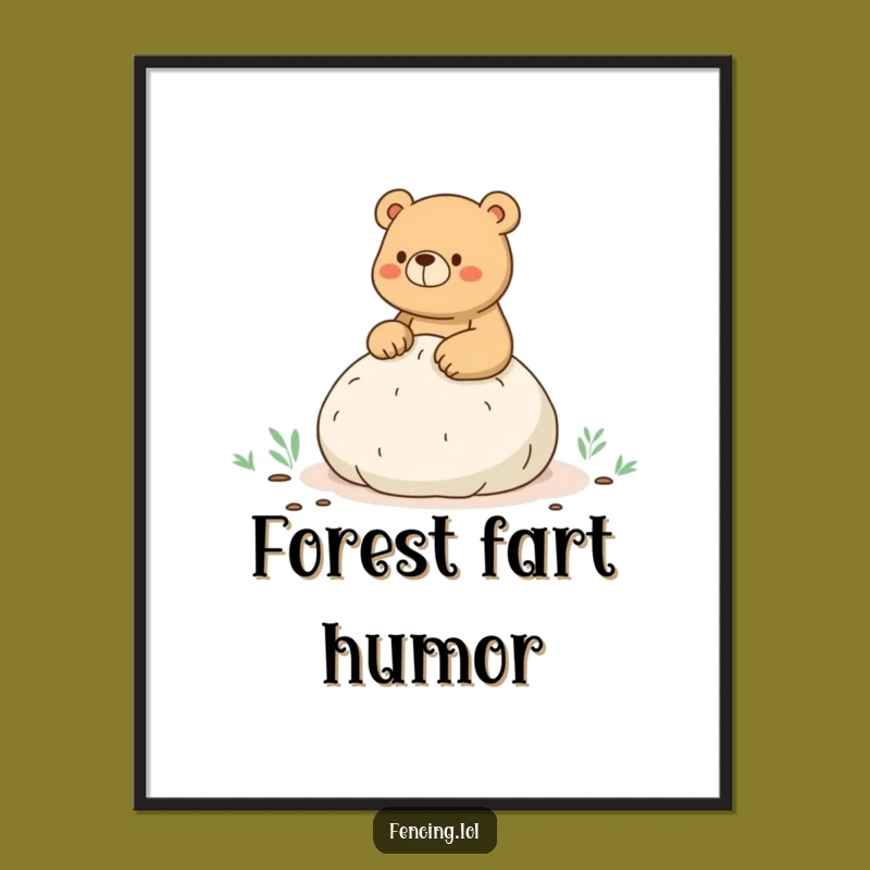 Funny Bear Whoopee Cushion Digital Art - Hilarious Hiking Decor