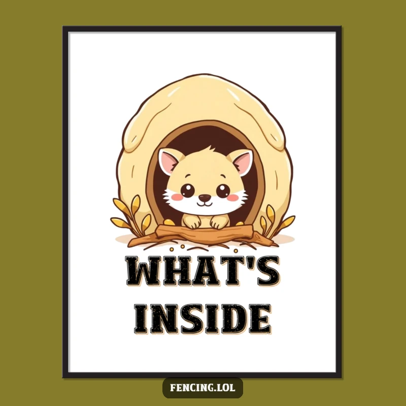Funny Beehive Animal Digital Art: Curious Creature Peeking In, Instant Funny Download