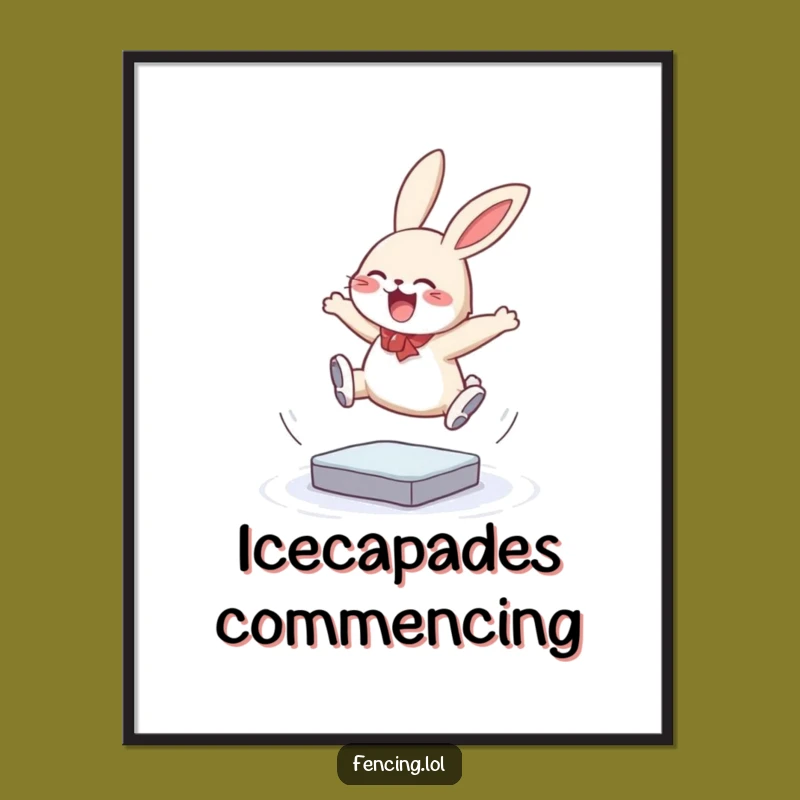 Funny Bunny Jump Digital Art - Printable Acrobatics, Instant Gift