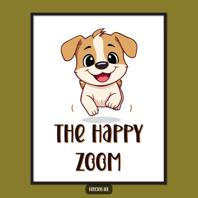 Funny Dog Speed Digital Art: Hilarious Downloadable Gift for Energetic Decor.