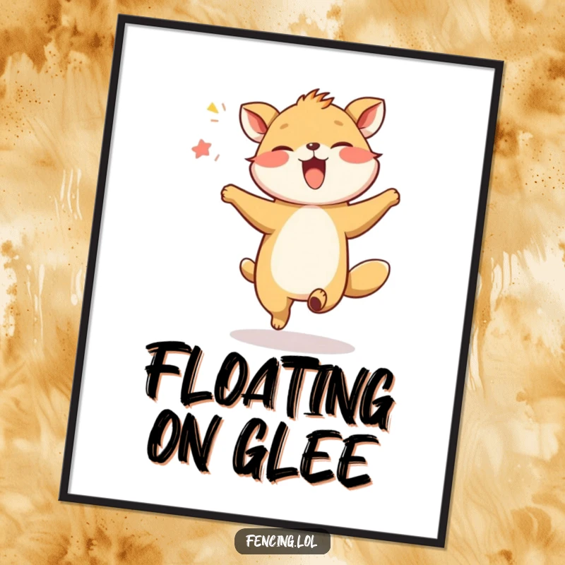 Funny Giggling Animal Dancing Digital Art: A giggling animal dances in the air, a cheerful downloadable piece.