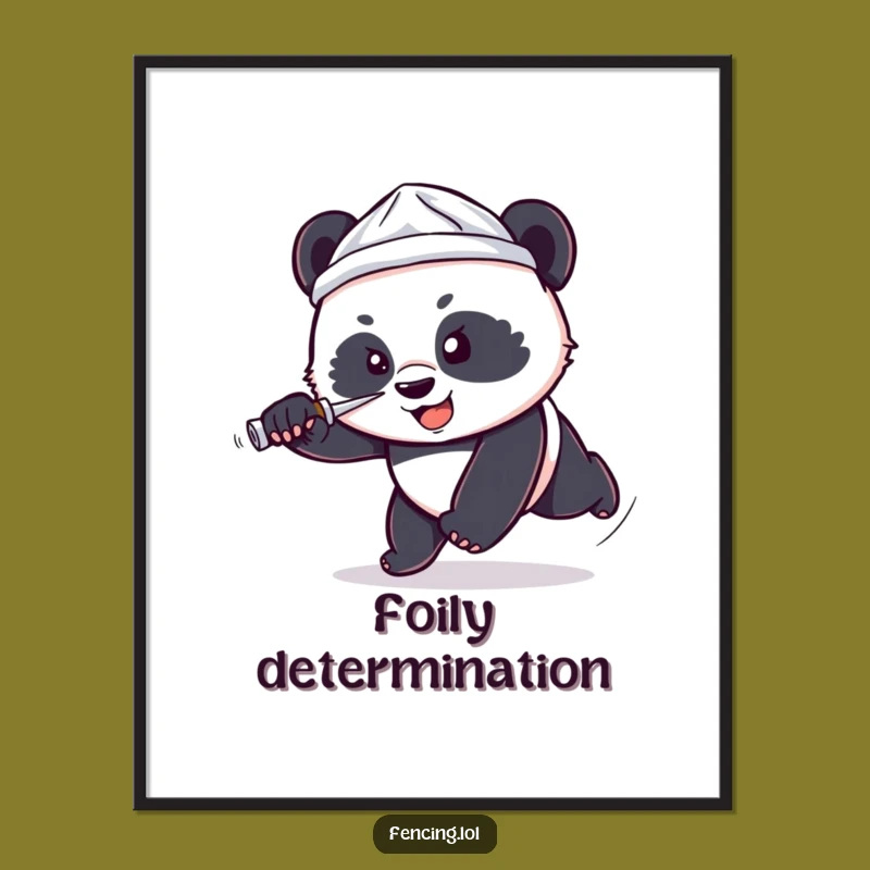 Funny Panda Foil Hat Digital Art - Instant Heroic Decor Gift