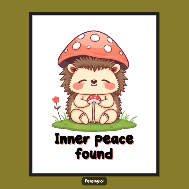Funny Hedgehog Meditation Digital Art: Instant Zen Humor Gift