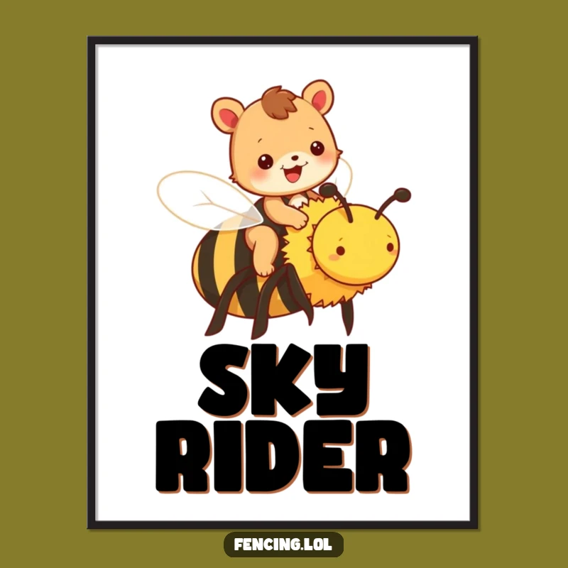 Funny Animal Bee Digital Art - Humorous Printable Decor, Whimsical Gift