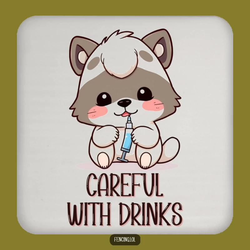 Set of Funny Determined Animal Syringe Coasters - Protect Surfaces with Precision