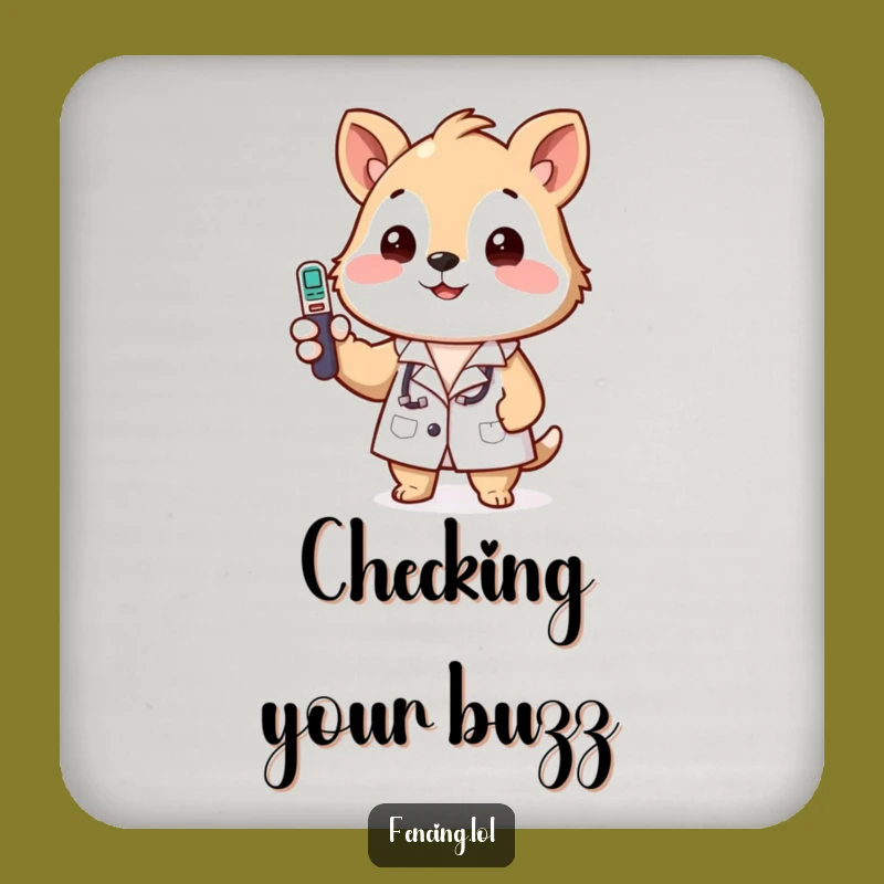 Funny Animal Doctor Coaster - Lab Coat Protection for Drinks