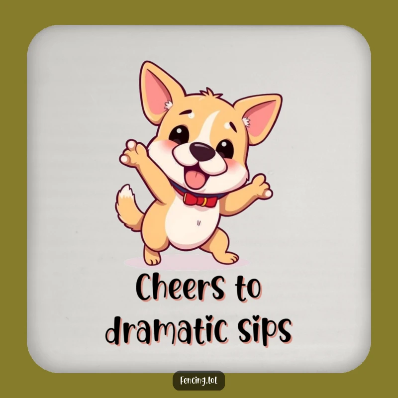 Funny Wobbly Dog Coaster Set: Protect Surfaces with Humor, Gift!