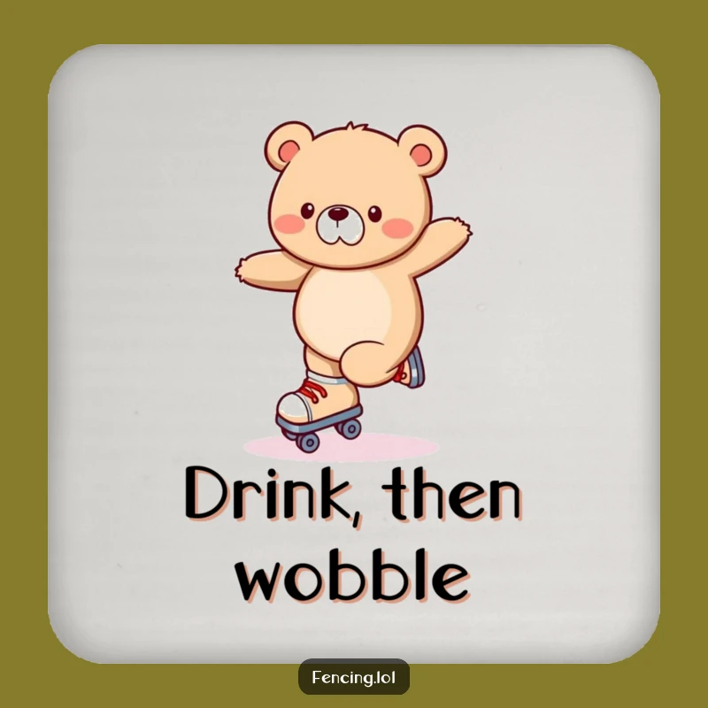 Funny Wobbly Bear Roller Skating Coaster - Protect Surfaces with Humor!