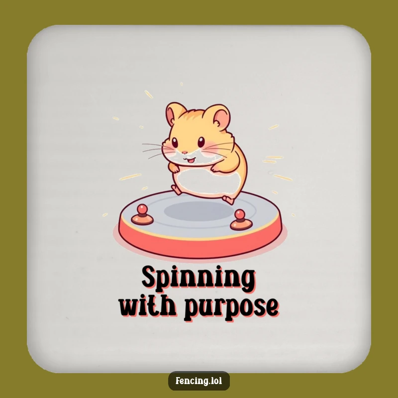 Funny Hamster Coaster, Protect Surfaces with Gymnast Humor, Perfect Gift