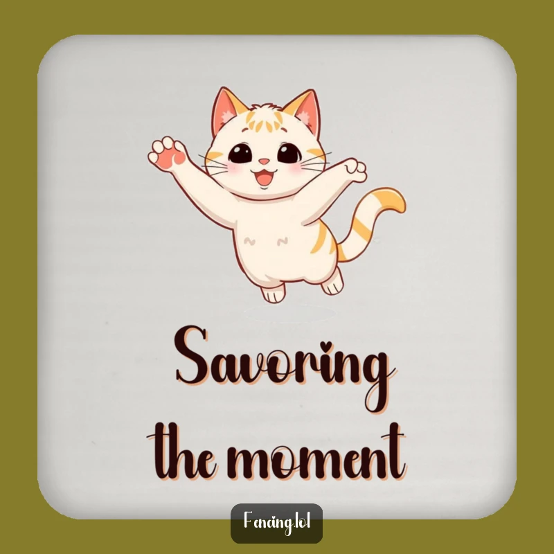 Funny Cat Stop Coaster: Hilarious Feline Gift for Dramatic Tabletops.