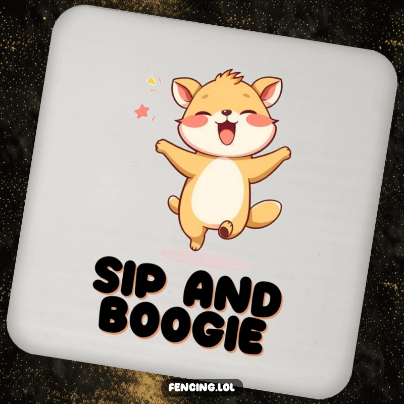 Funny Giggling Animal Dancing Coaster: A giggling animal dances in the air, a cheerful table accessory.