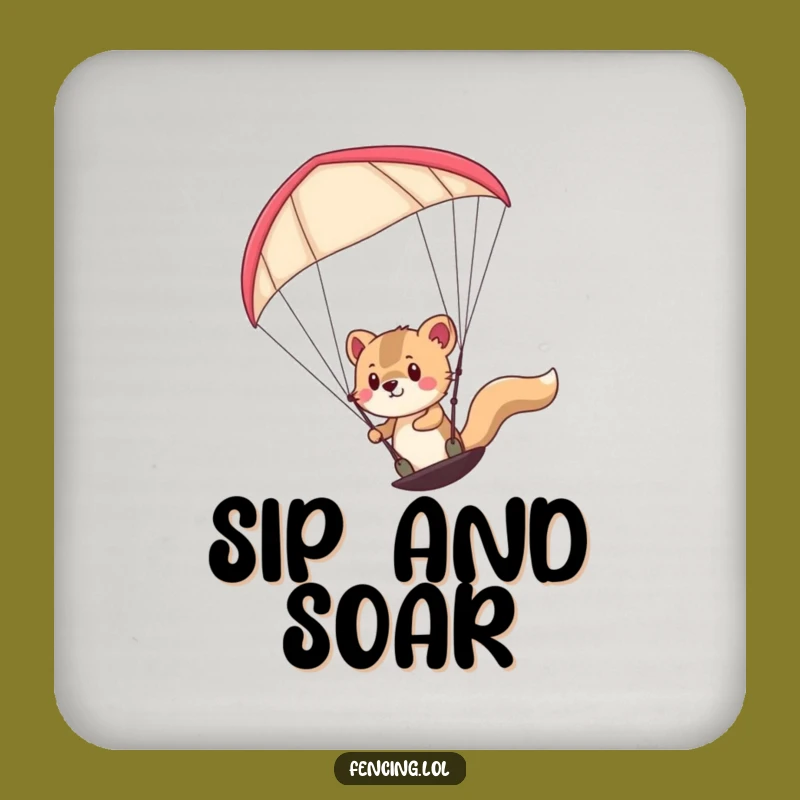 Funny Determined Paraglider Animal Coaster: Hilarious Protection for Drinks
