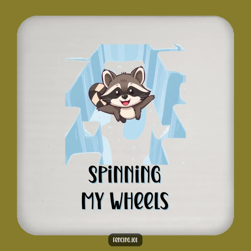 Funny Raccoon Ice Maze Coaster: Skater Table Protection Gift