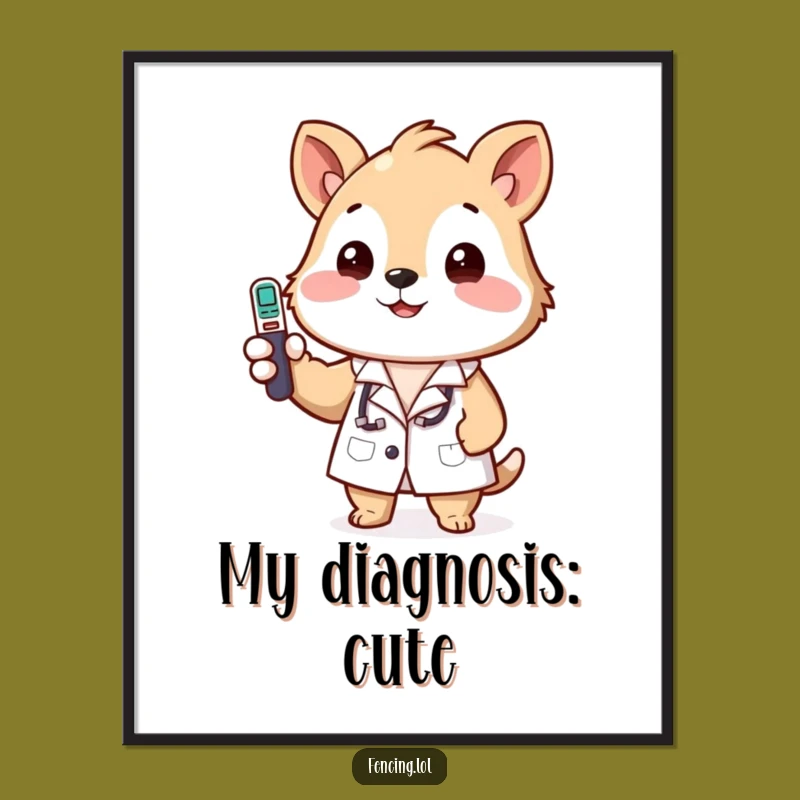 Funny Animal Doctor Poster - Lab Coat Wall Art for Smart Spaces