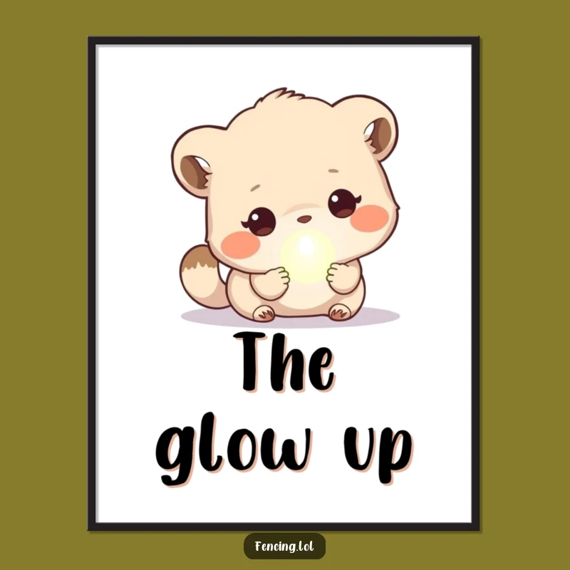 Funny Cute Animal Orb Poster: Whimsical Wall Art Gift