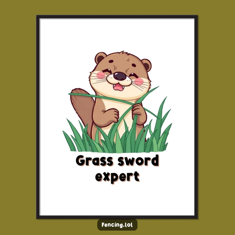 Funny Otter Fencing Poster: Hilarious Wall Art For A Grinning Good Time