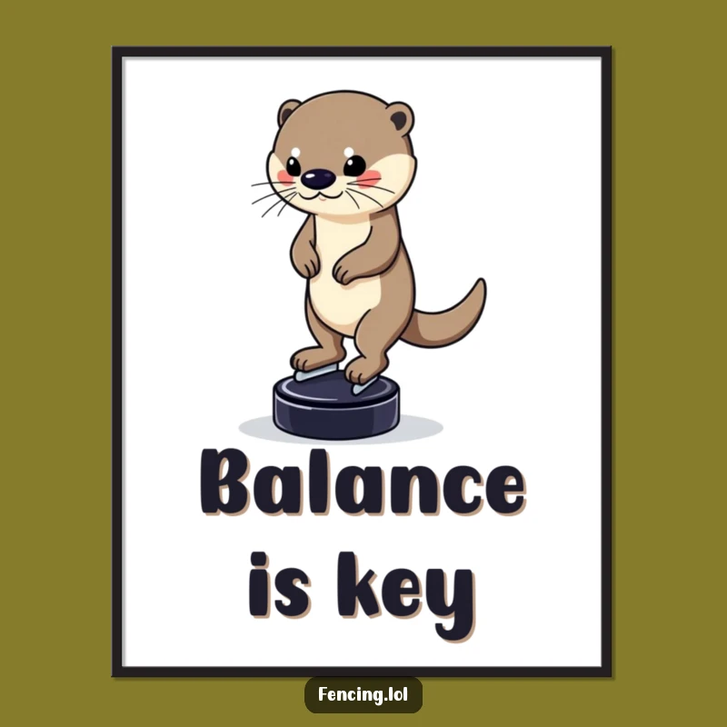 Funny Otter Puck Poster - Artful Balance, Ideal Gift