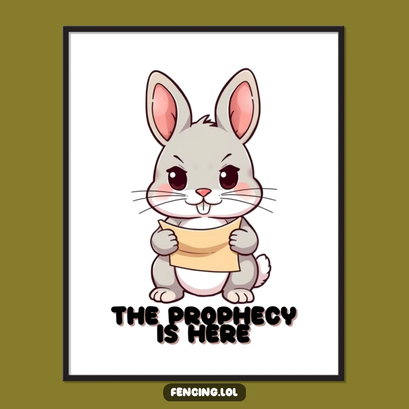 Funny Rabbit Poster: Focused Ambition Art, Unique Funny Gift for Goal Setters
