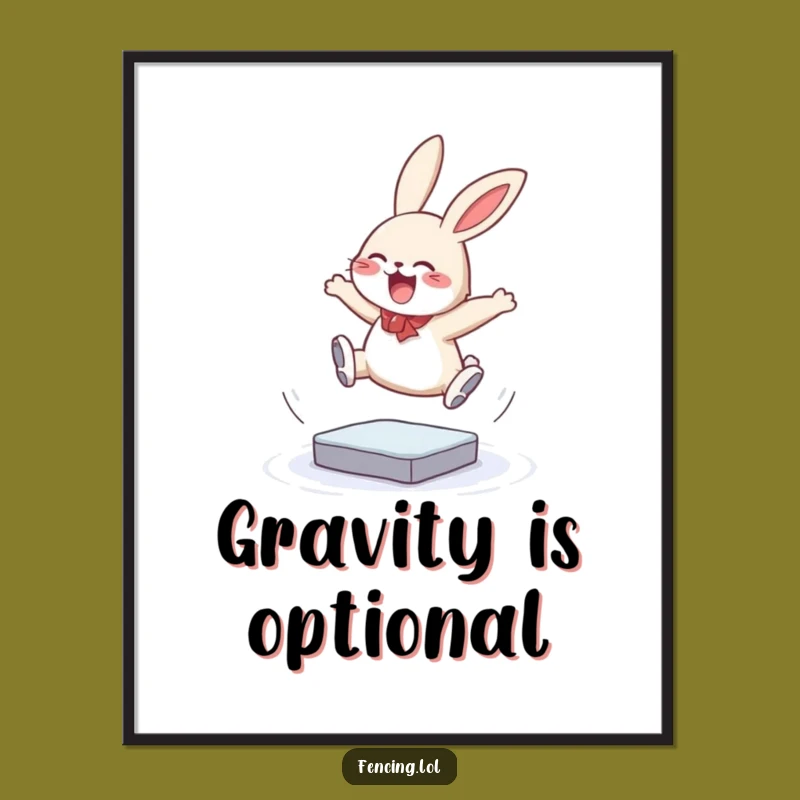 Funny Bunny Ice Jump Poster - Artful Acrobatics, Ideal Gift
