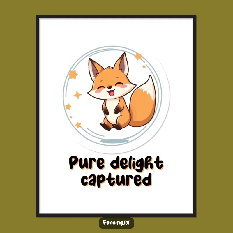 Funny Fox Spinning Poster: Bring Delightful Energy to Your Walls!