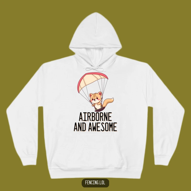Funny Determined Paraglider Animal Hoodie: Cozy Humor for Adventure Lovers