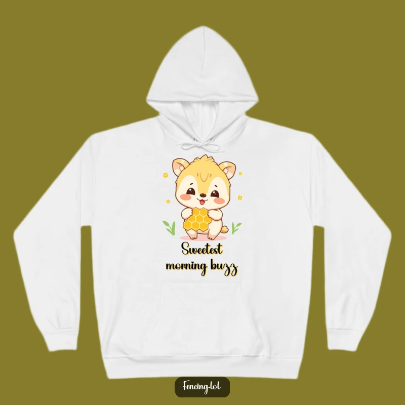 Funny Honey Animal Hoodie: Cozy Joyful Creature with Honeycomb, Warm Funny Gift