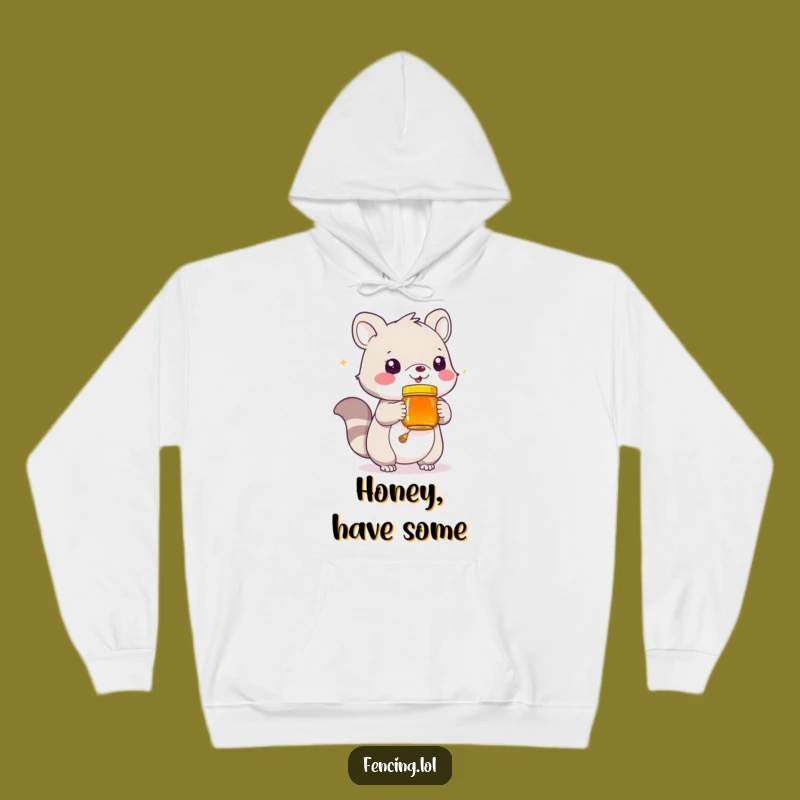 Funny Honey Jar Animal Hoodie: Playful Creature Offering Sweetness, Cozy Funny Gift