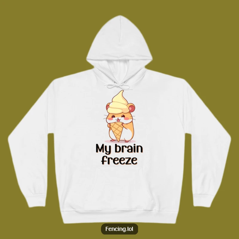 Funny Hamster Ice Cream Hoodie, Cozy Dessert Sweatshirt, Sweet Treat Gift