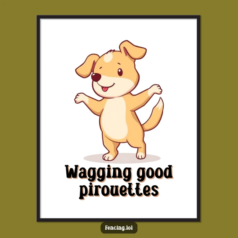 Free Printable Curious Dog Pirouette Wall Art - Joyful DIY Downloadable Decor